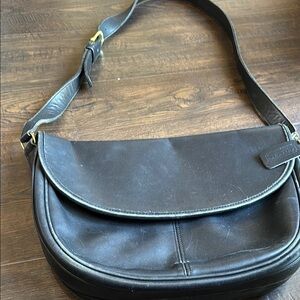 Coach Black Crescent Leather Shoulder Bag
